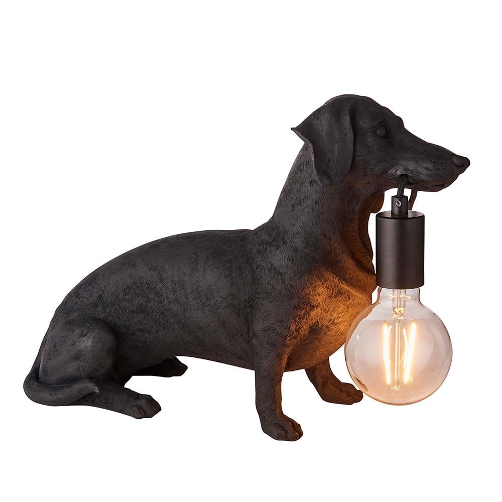 Daschund Table Lamp in Matt Black