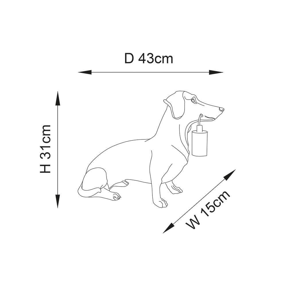 Daschund Table Lamp in Matt Black