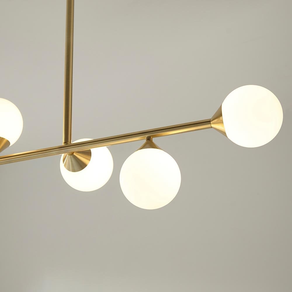 Linear Gold Pendant with Gloss White Shades