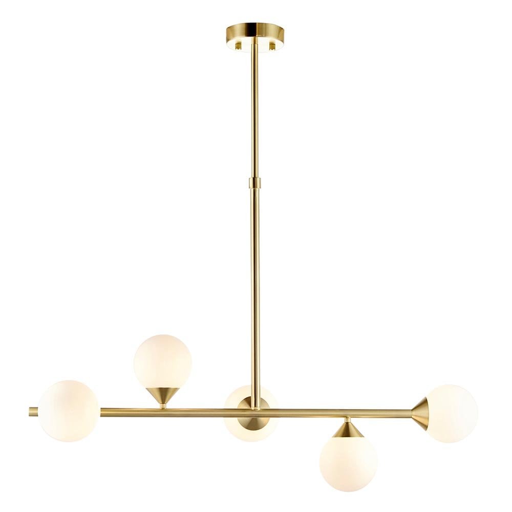 Linear Gold Pendant with Gloss White Shades