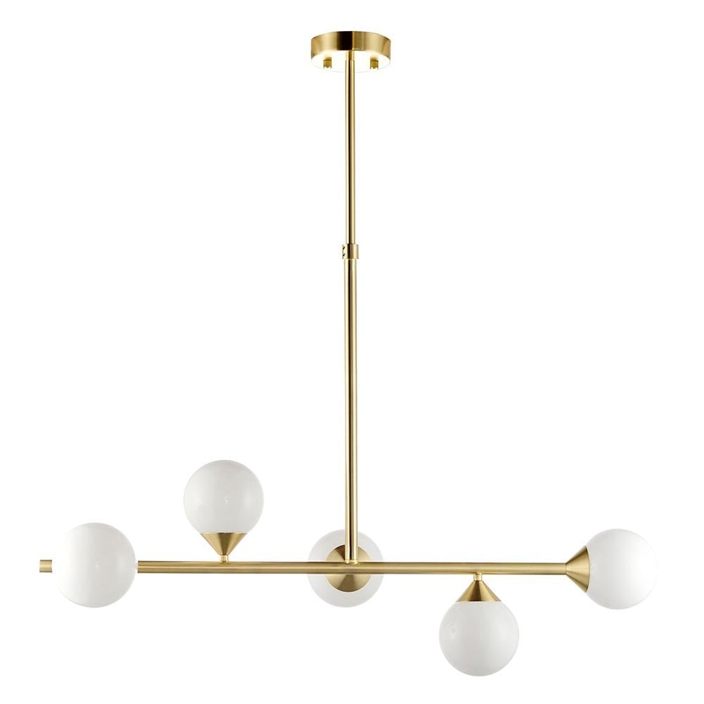 Linear Gold Pendant with Gloss White Shades