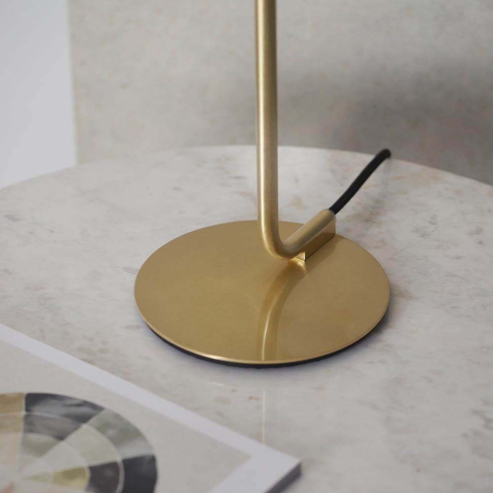 Mali Satin Brass Table Lamp with a Coneftti Glass Shade