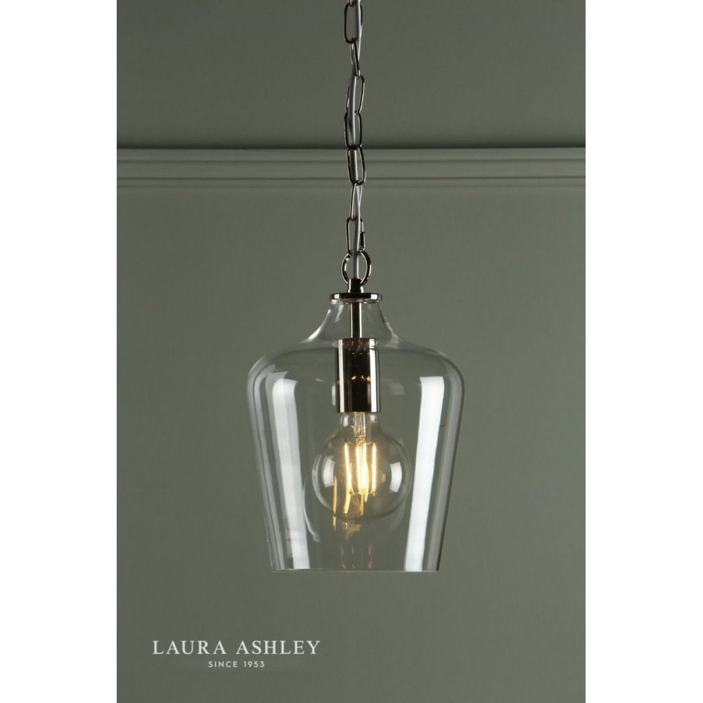 Ockley Polished Chrome & Glass Pendant