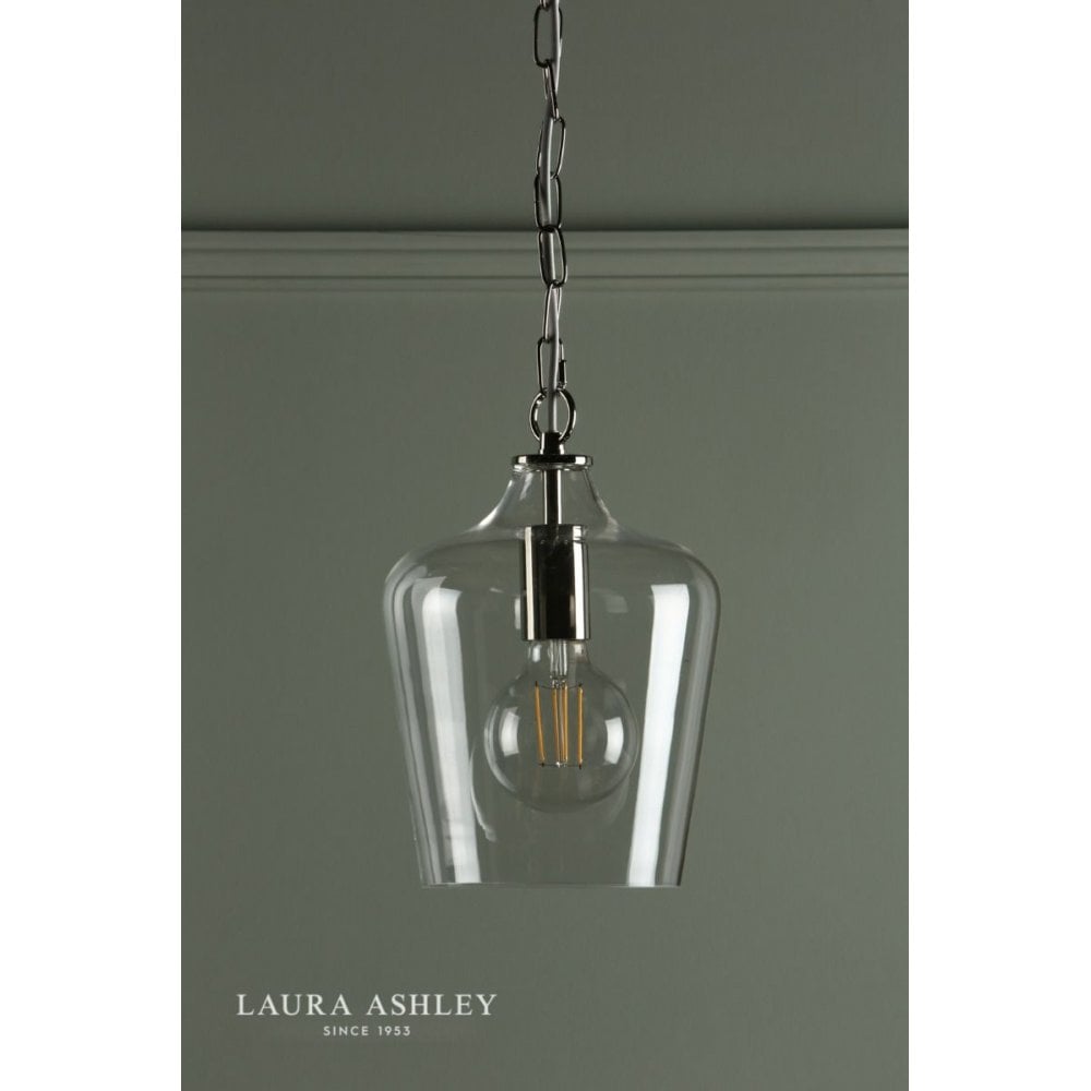 Ockley Polished Chrome & Glass Pendant