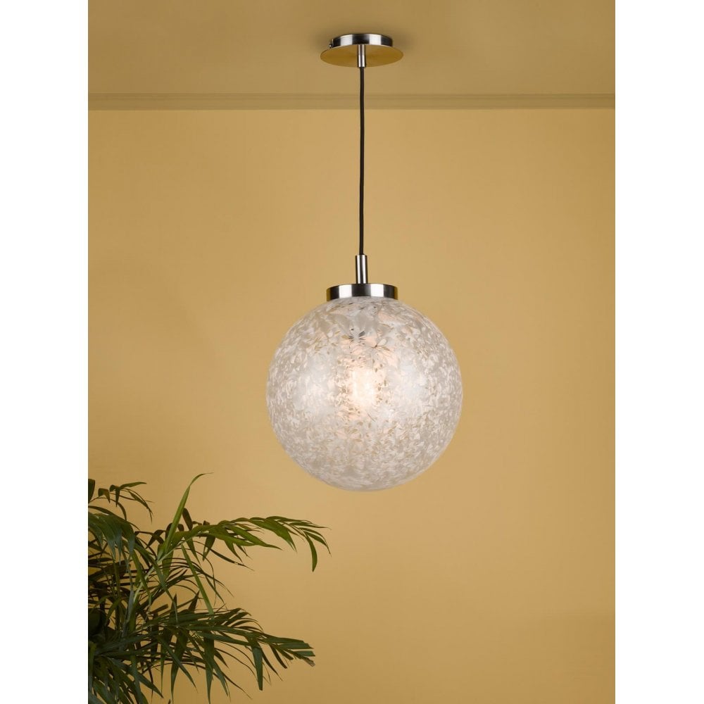 Avari 1 Light Pendant Satin Brass & Frosted Glass