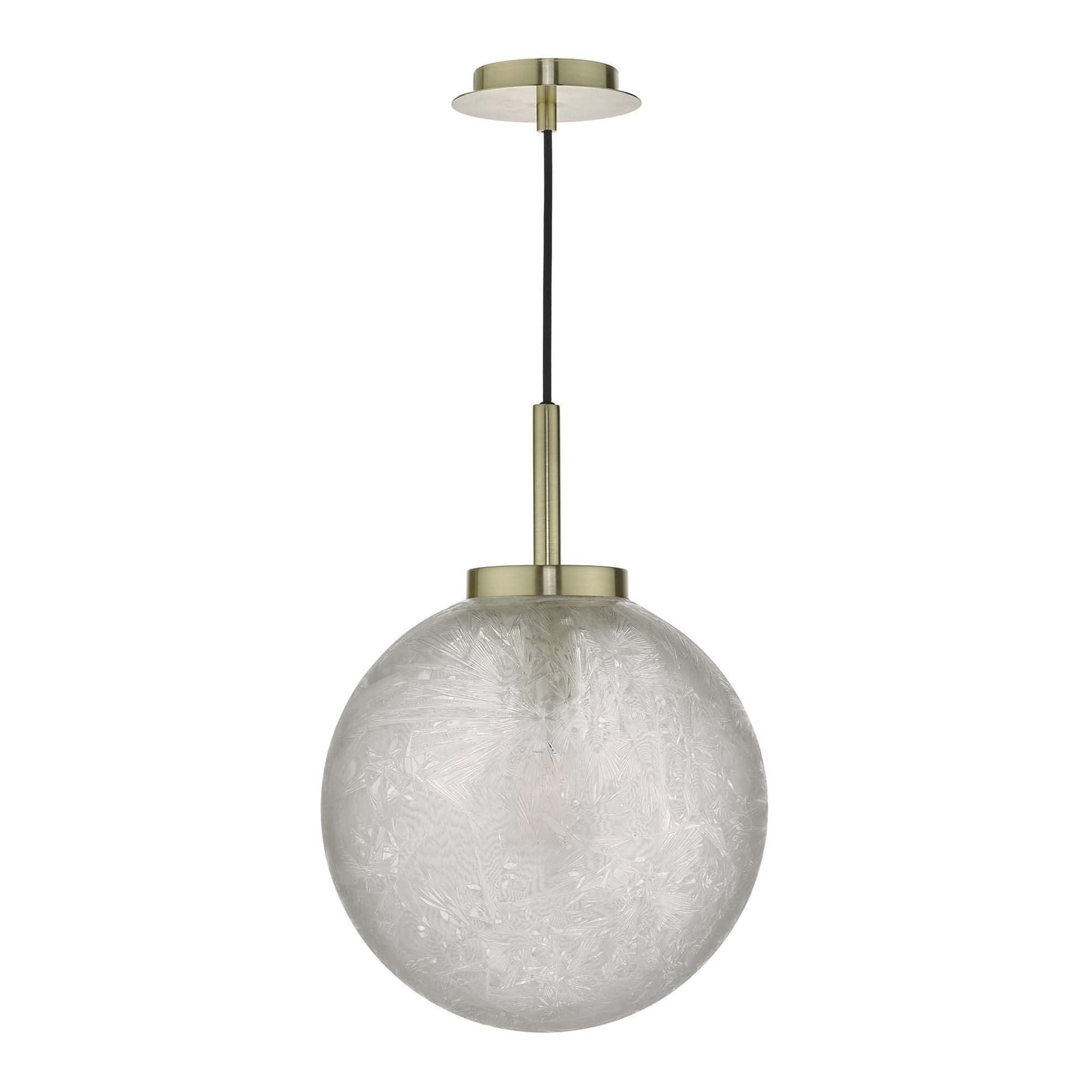 Avari 1 Light Pendant Satin Brass & Frosted Glass