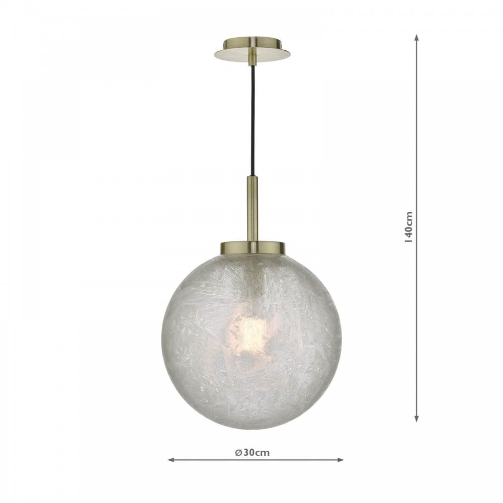Avari 1 Light Pendant Satin Brass & Frosted Glass