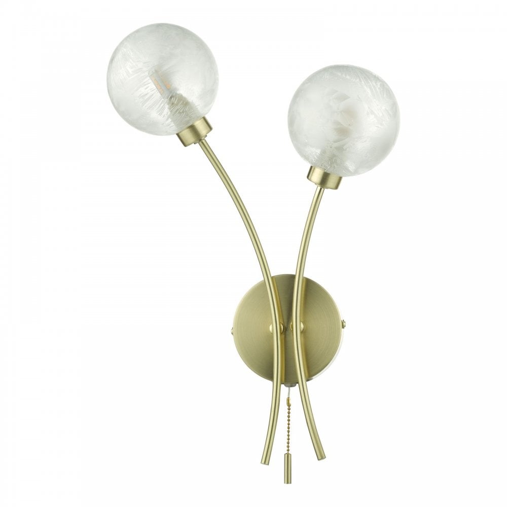 Avari 2 Light Wall Fitting in Satin Brass Finish