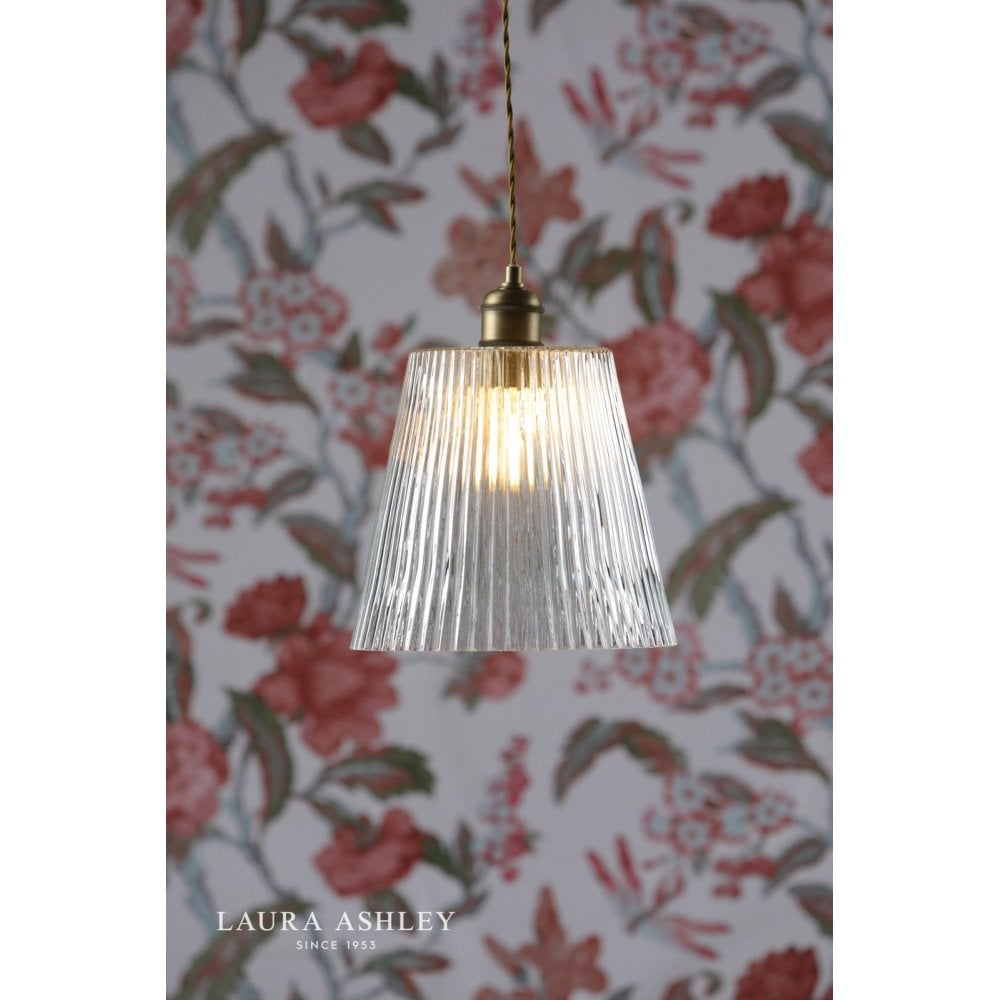 Callaghan Grand Pendant Antique Brass & Ribbed Glass
