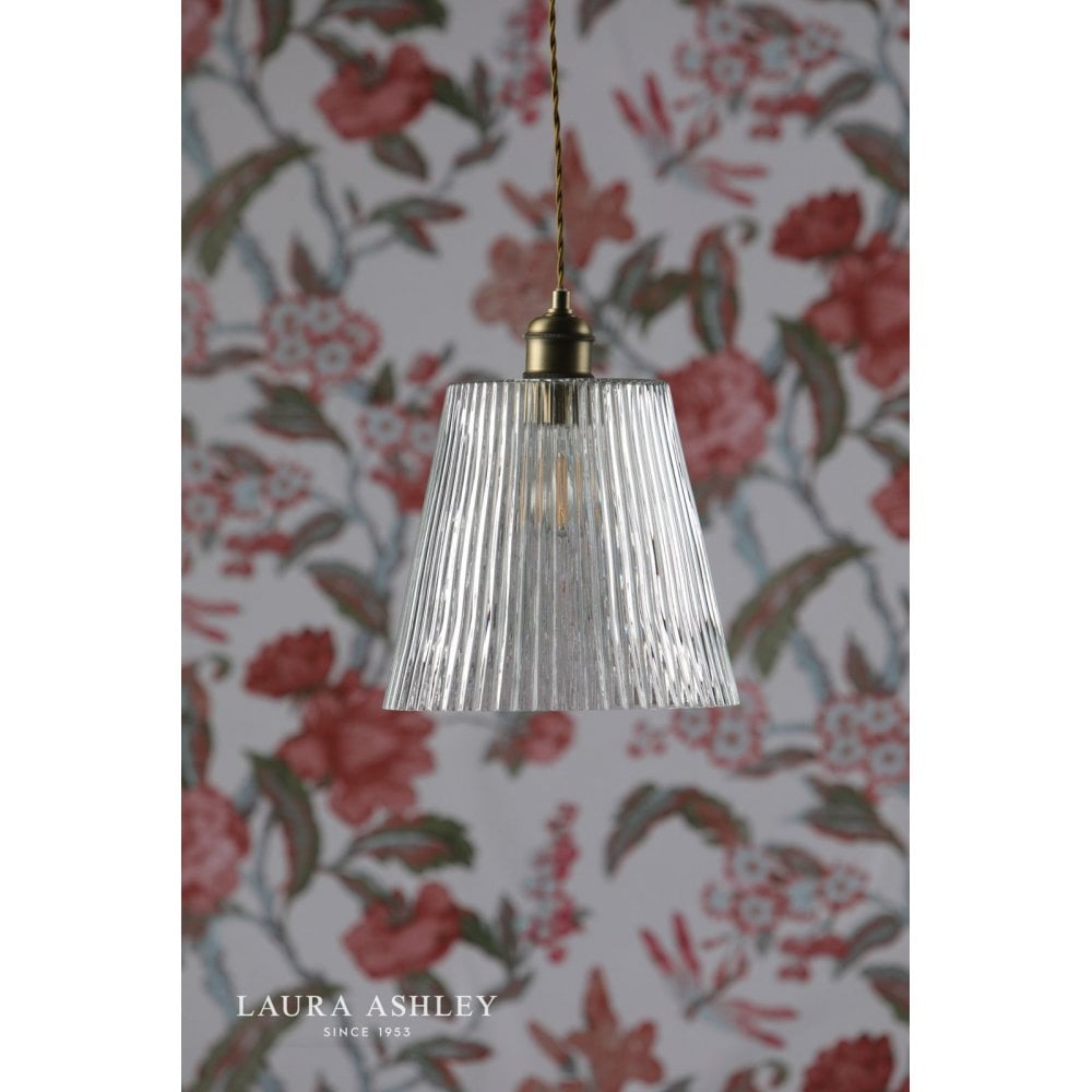 Callaghan Grand Pendant Antique Brass & Ribbed Glass