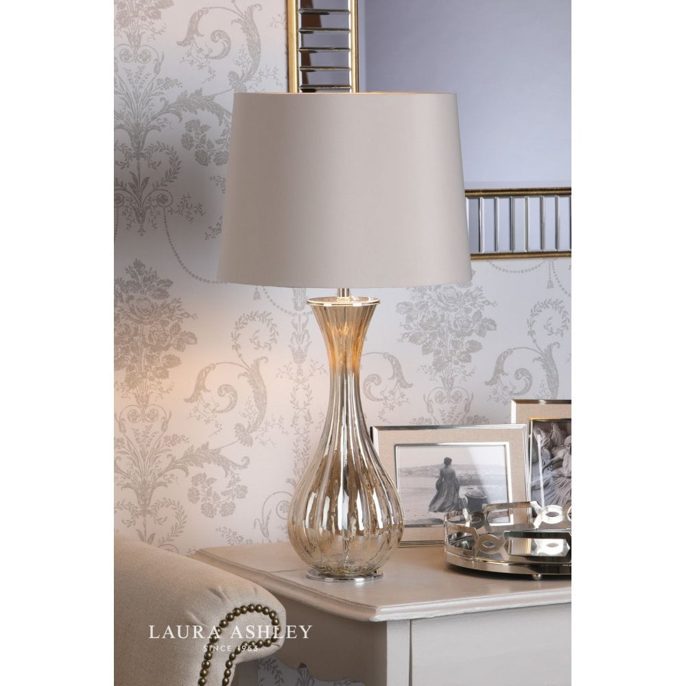 Nevern Champagne Glass Table Lamp C/W Shade
