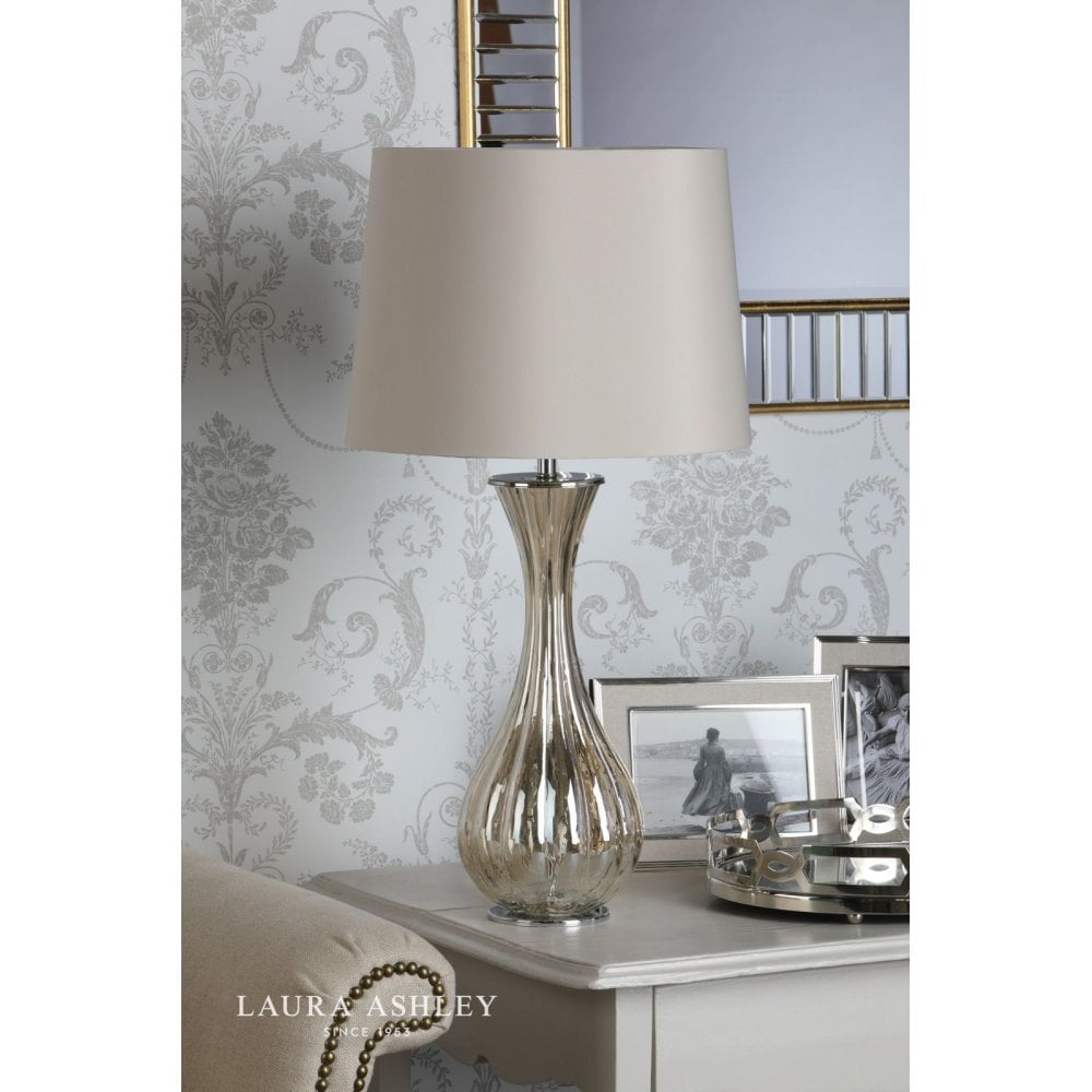 Nevern Champagne Glass Table Lamp C/W Shade