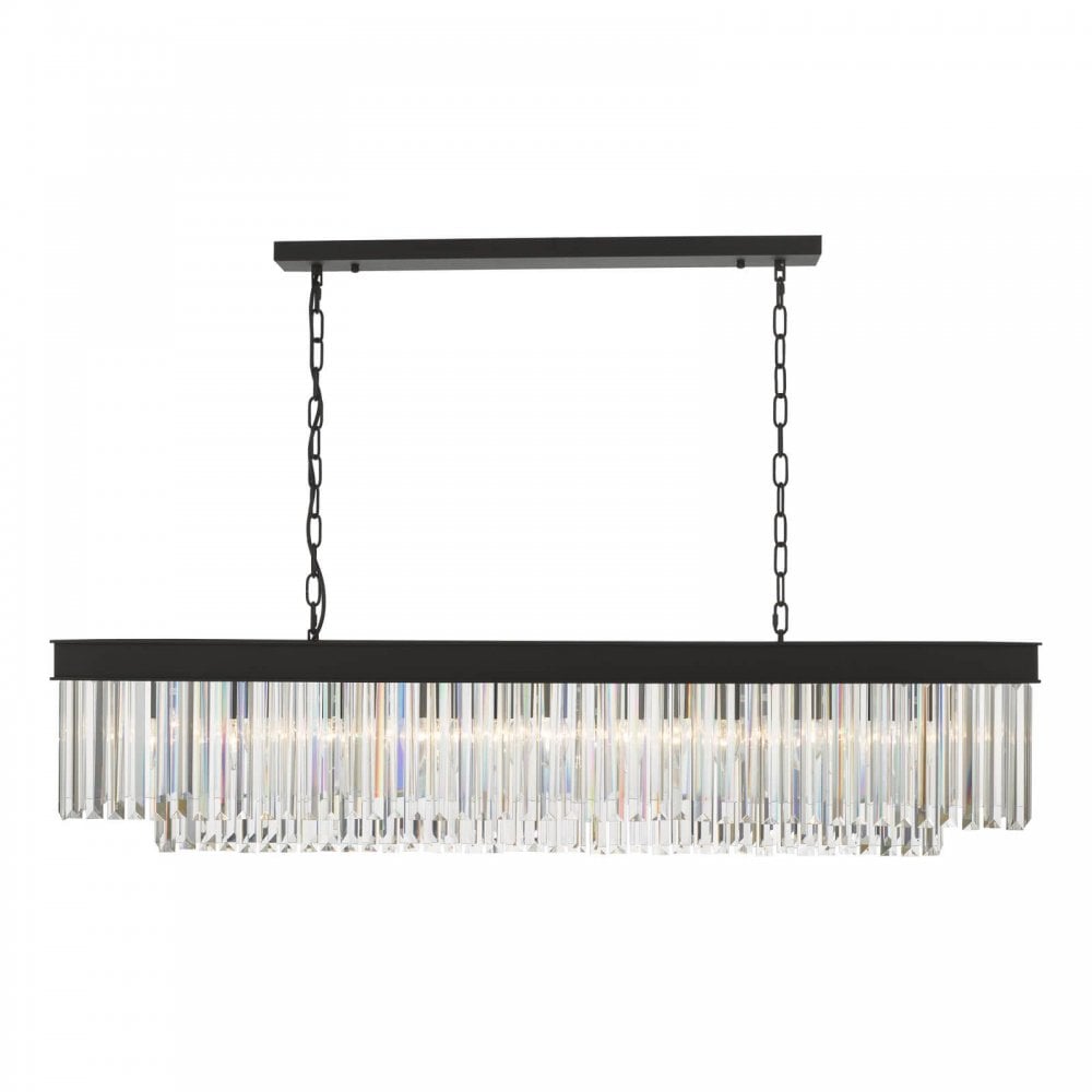 Celeus 6 Light Crystal Bar Pendant in Anthracite