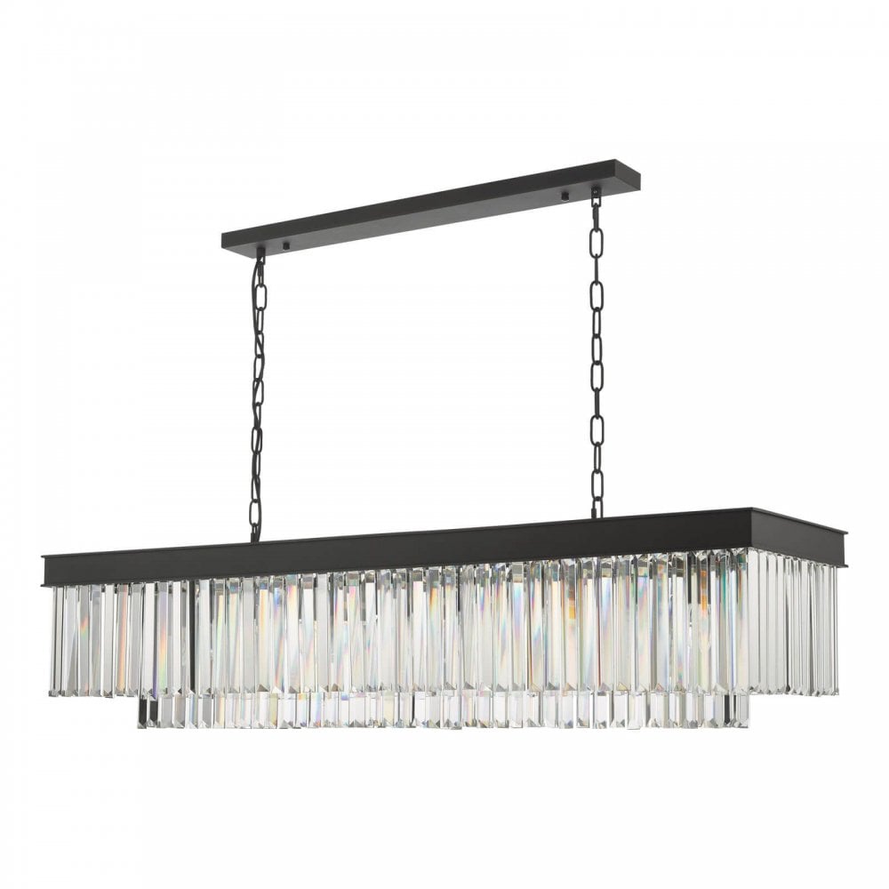 Celeus 6 Light Crystal Bar Pendant in Anthracite