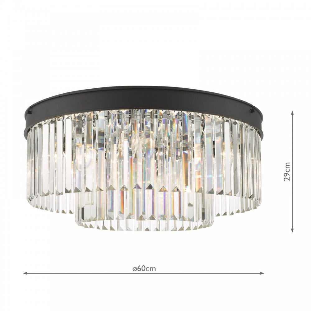 Celeus 6 Light Crystal Flush Fitting in Matt Anthracite
