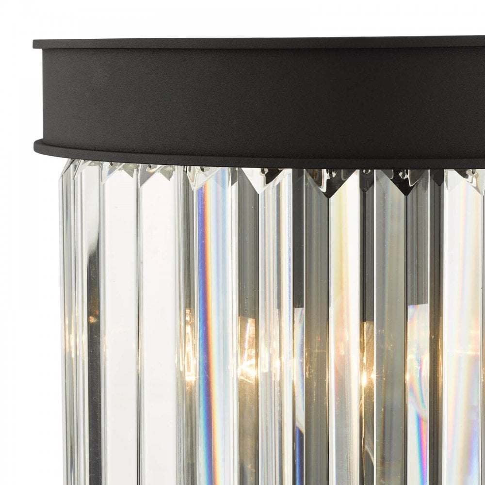 Celeus 2 Light Crystal Wall Light in Anthracite