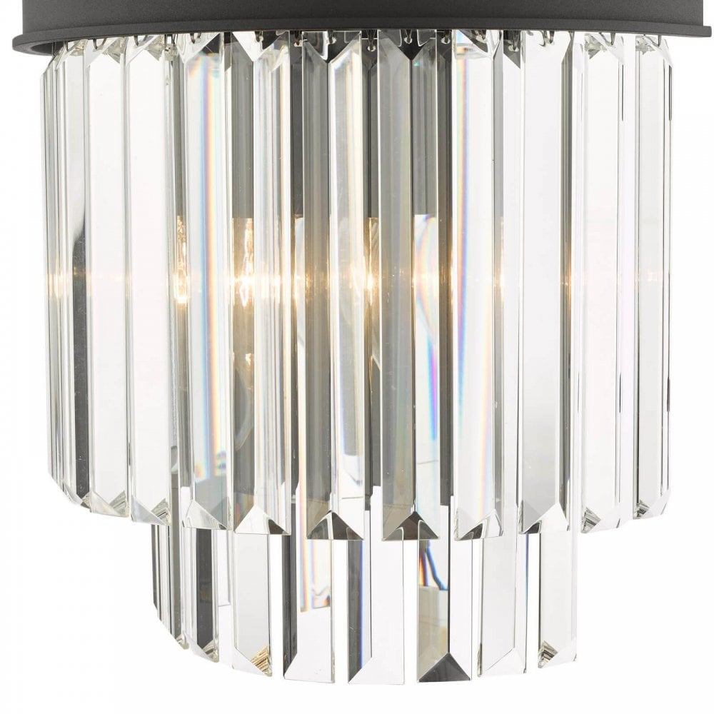 Celeus 2 Light Crystal Wall Light in Anthracite