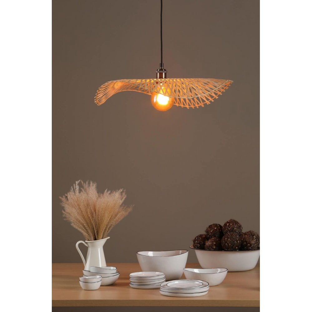 Deja Easy Fit Pendant Natural Rattan