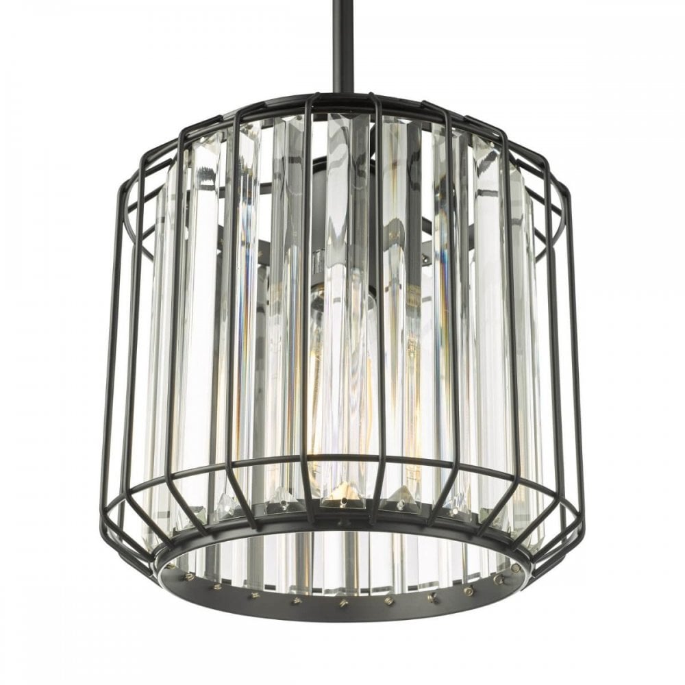 Naeva Single Satin Black Crystal Pendant