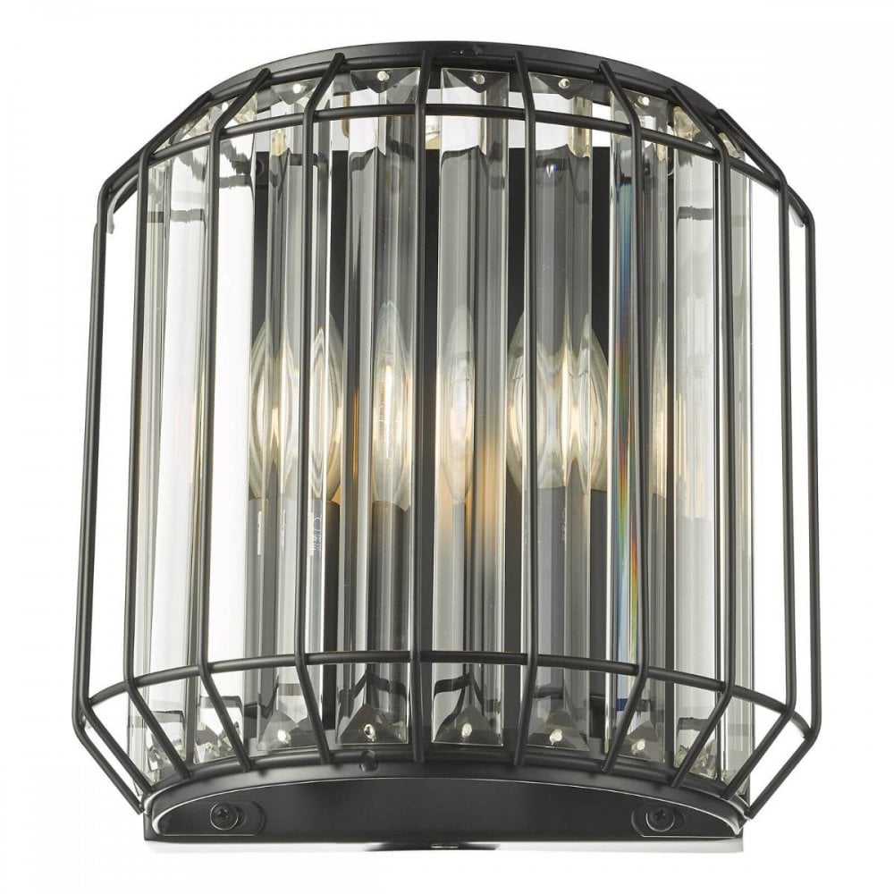 Naeva 2 Light Black Wall Fitting