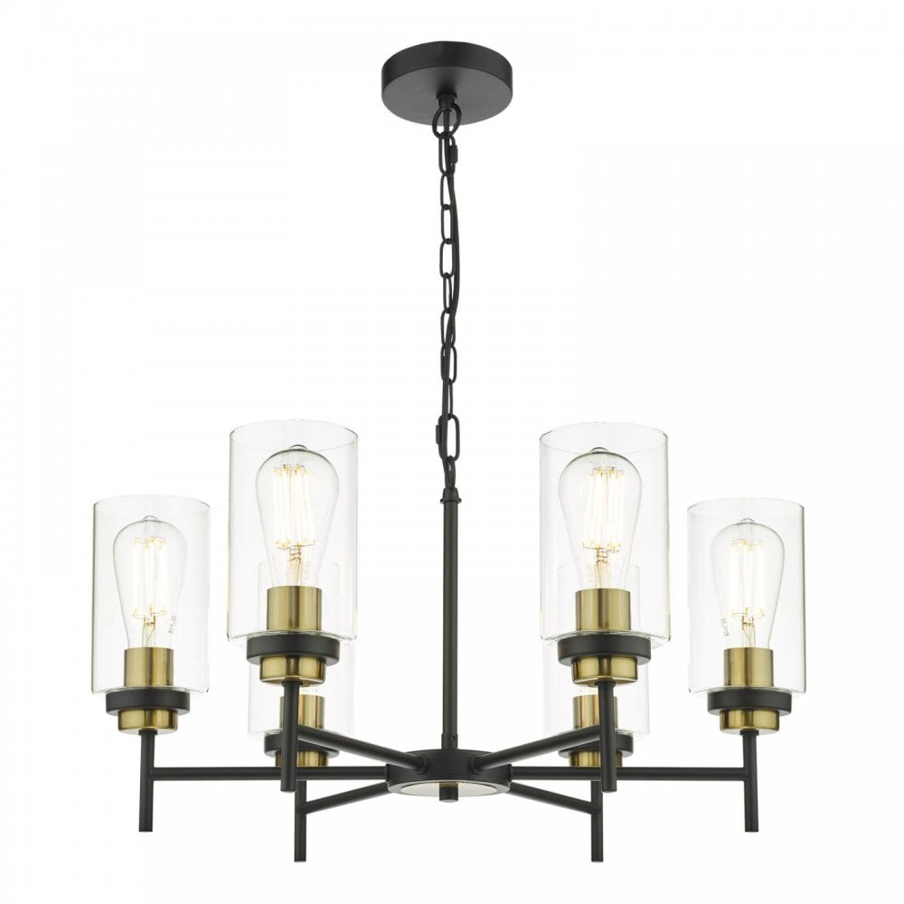 Abel 6 Light Pendant in Satin Black Finish
