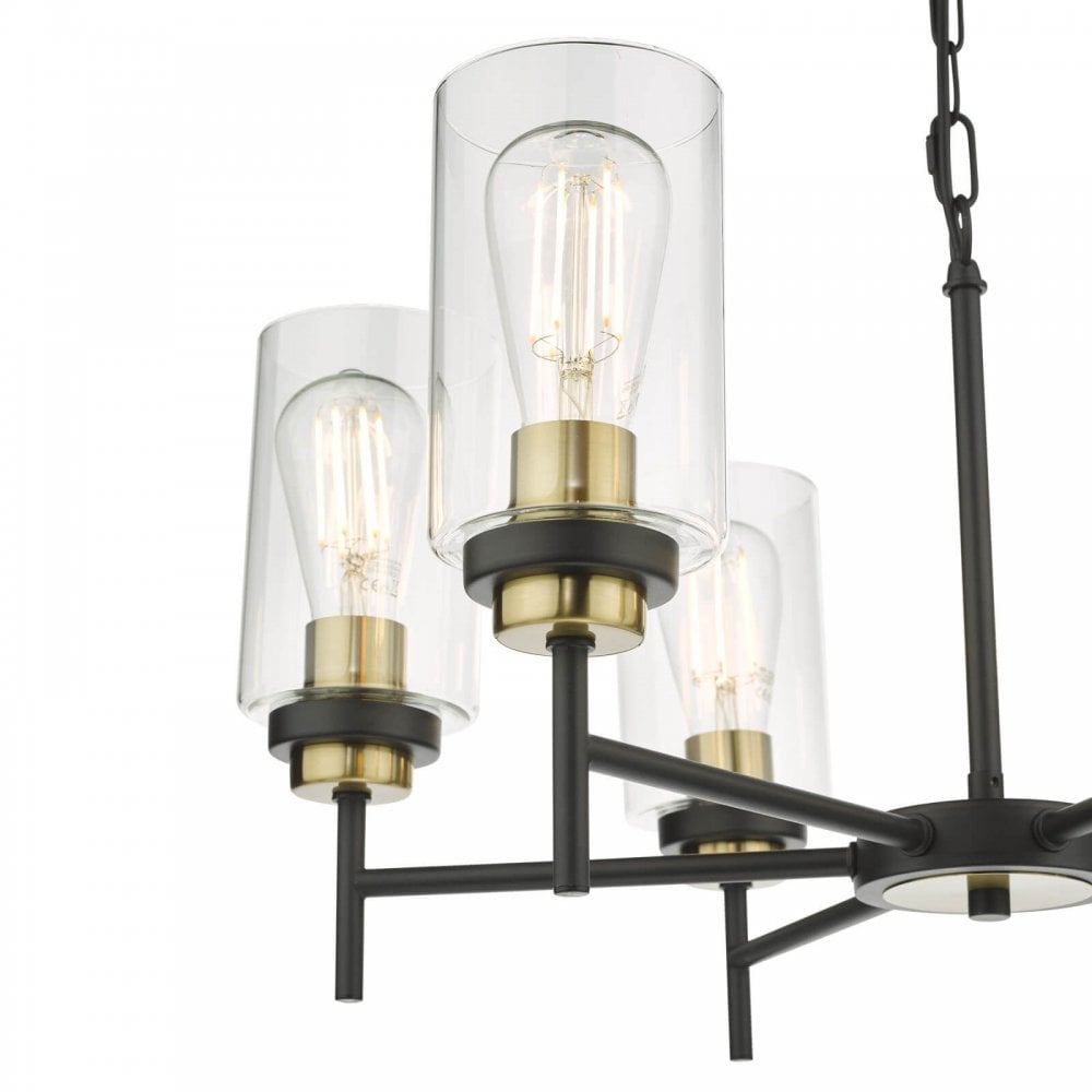 Abel 6 Light Pendant in Satin Black Finish