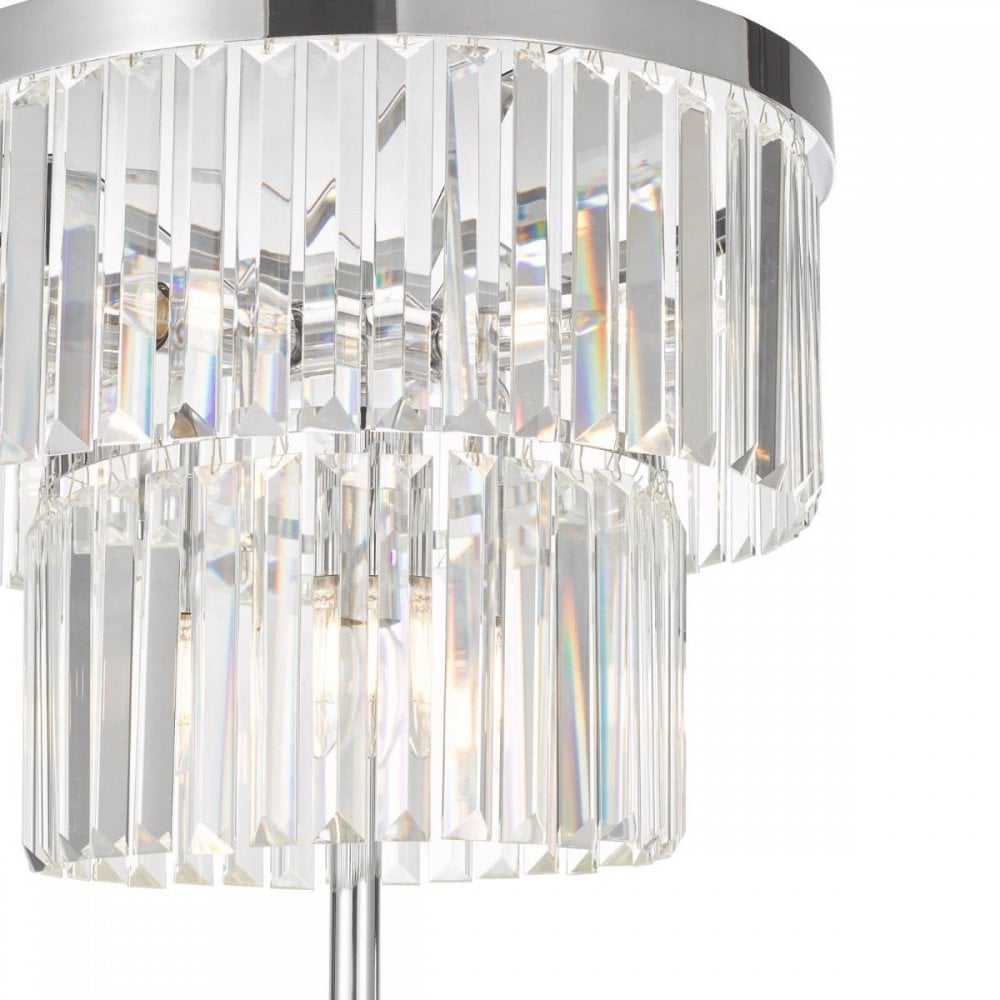 Angel 6 Light Crystal Floor Lamp in Polished Chrome Finish