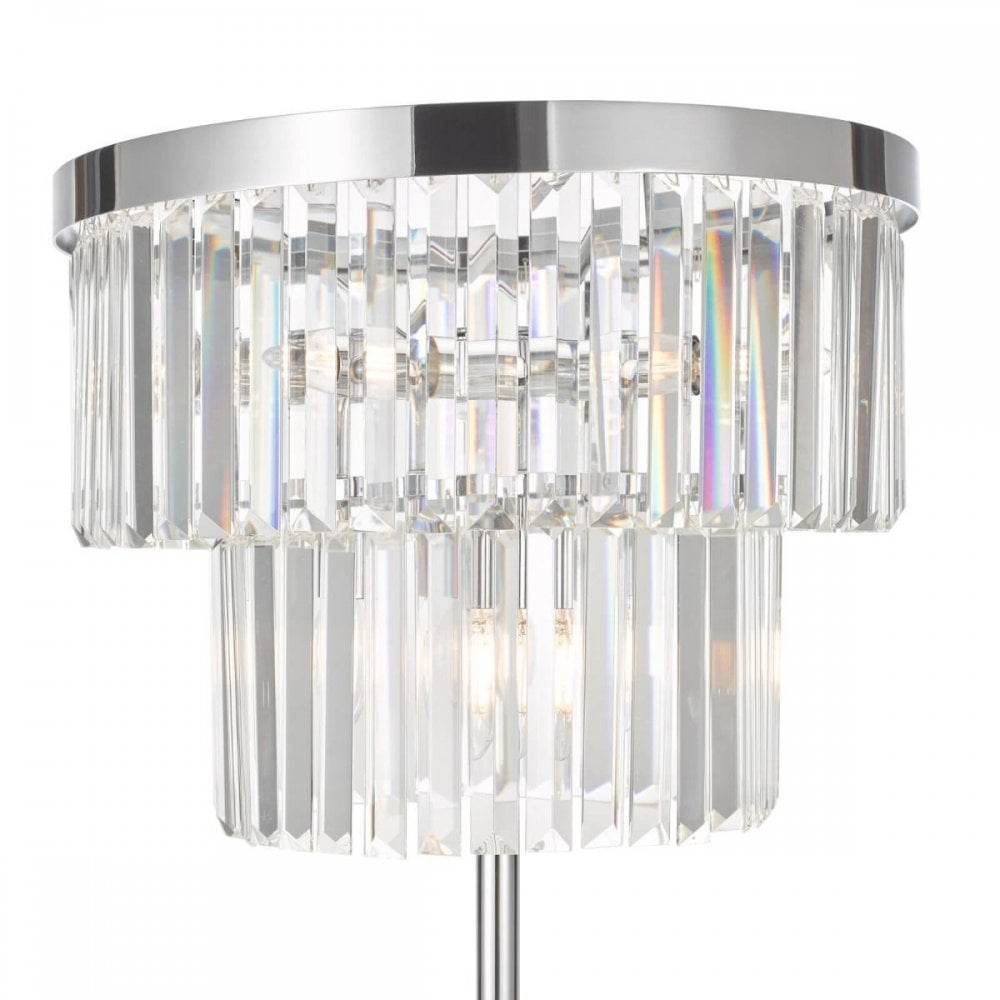 Angel 6 Light Crystal Floor Lamp in Polished Chrome Finish