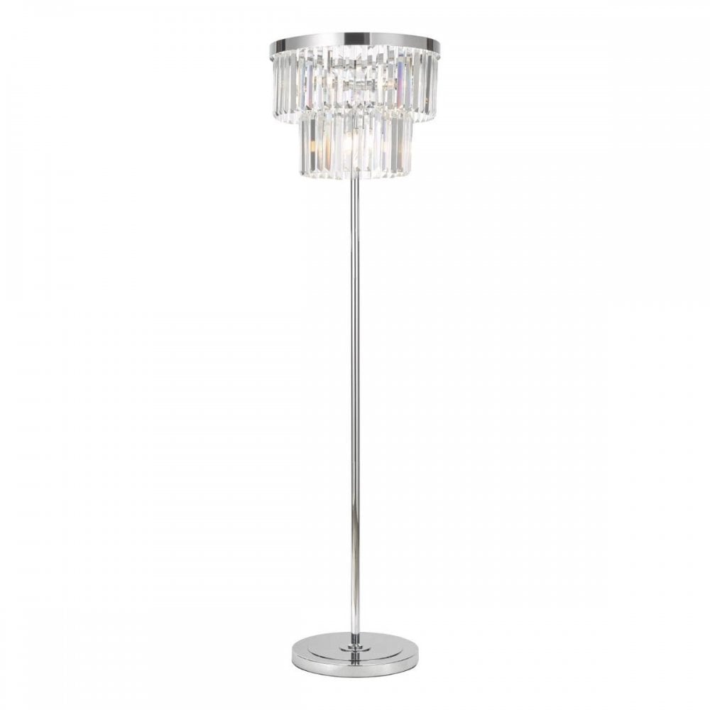 Angel 6 Light Crystal Floor Lamp in Polished Chrome Finish