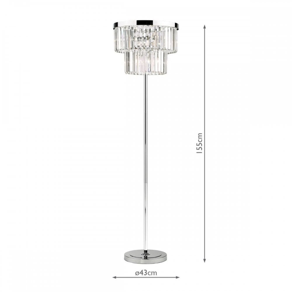 Angel 6 Light Crystal Floor Lamp in Polished Chrome Finish