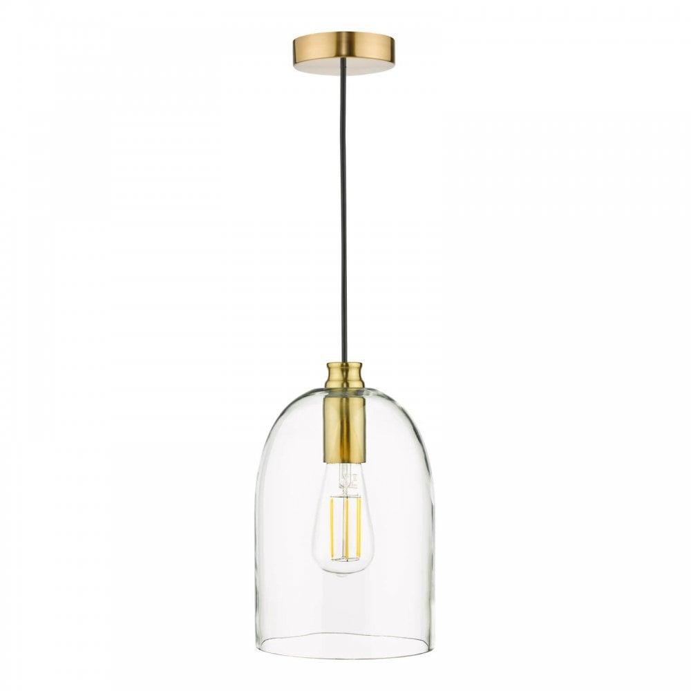 Archie Pendant in Satin Bronze & Clear Glass Finish