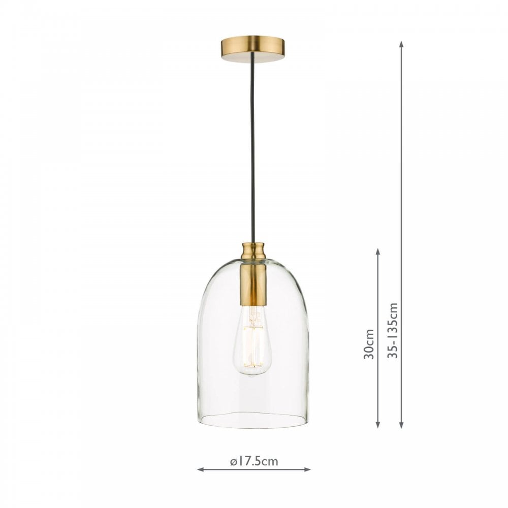 Archie Pendant in Satin Bronze & Clear Glass Finish