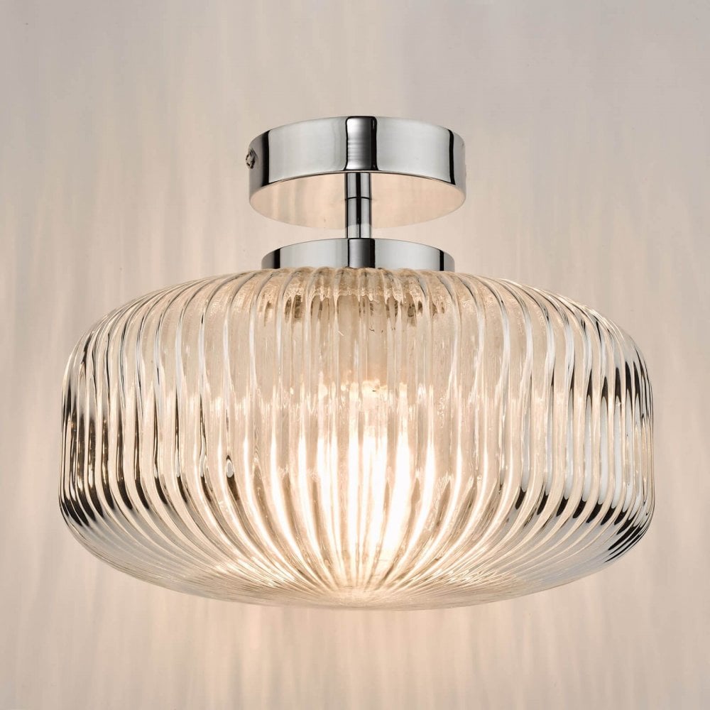Riva Semi Flush Fitting in Polished Chrome IP44