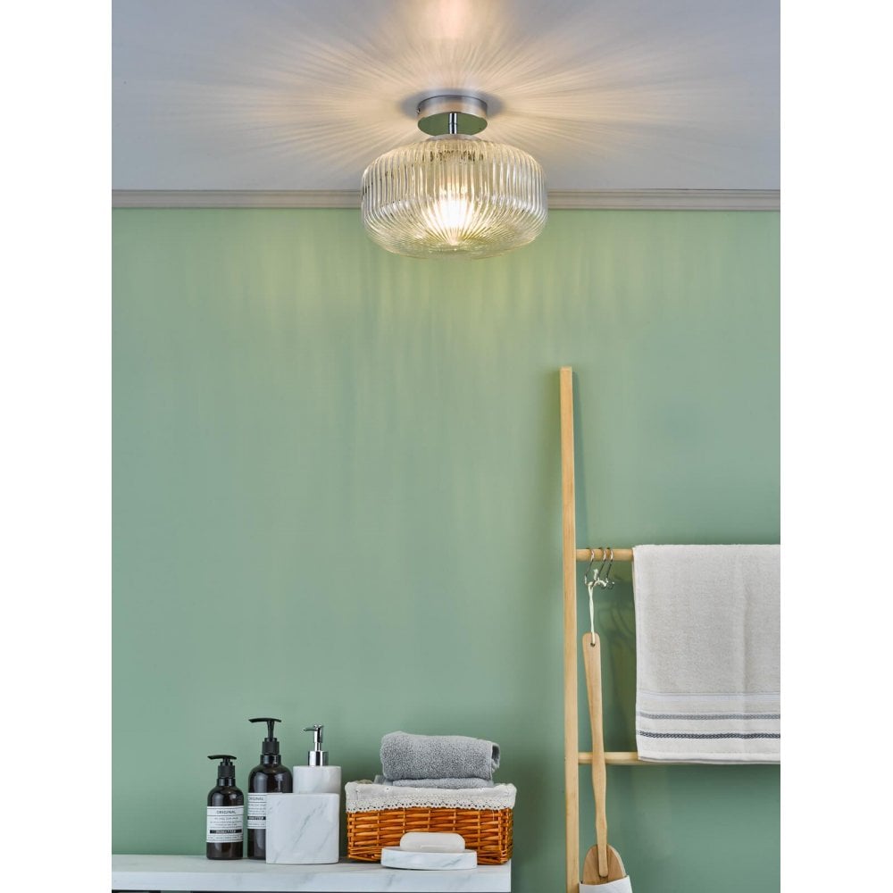 Riva Semi Flush Fitting in Polished Chrome IP44