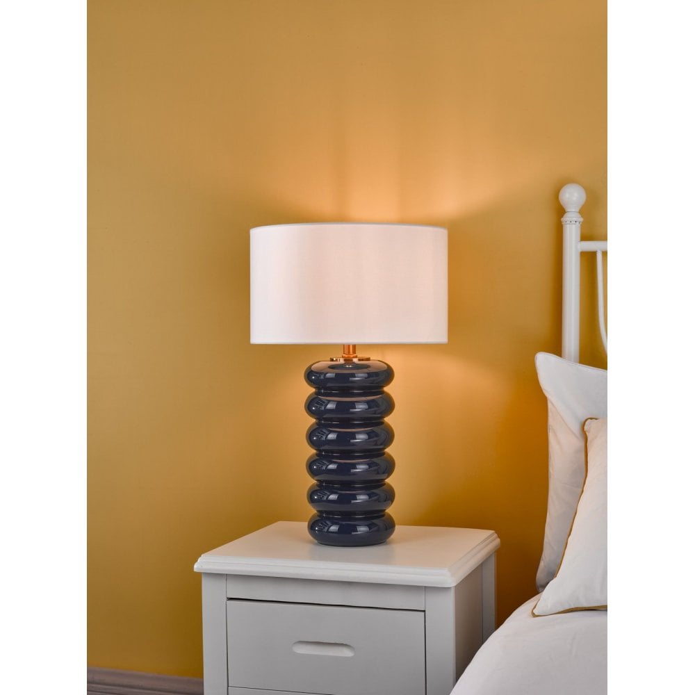 Niamh Blue Glass Table Lamp C/W Shade