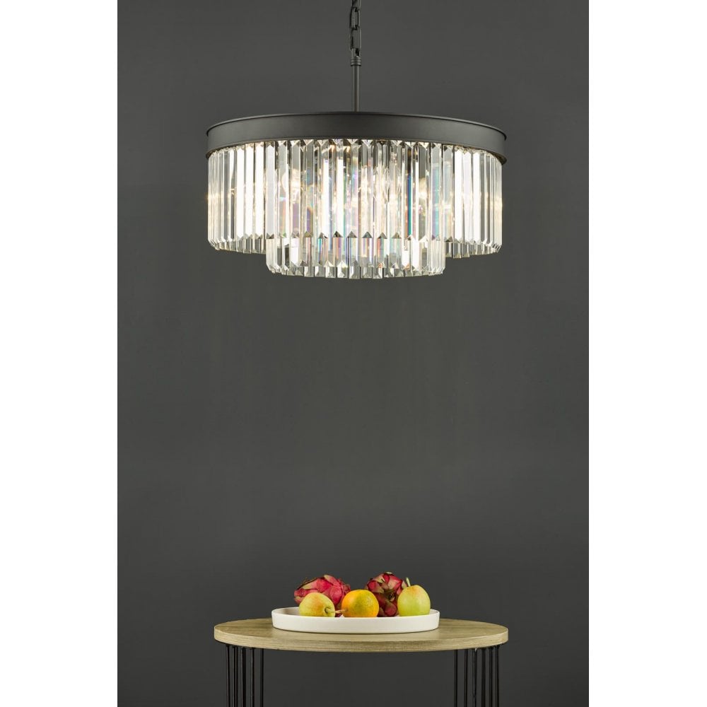 Celeus 6 Light Crystal Chandelier in Anthracite