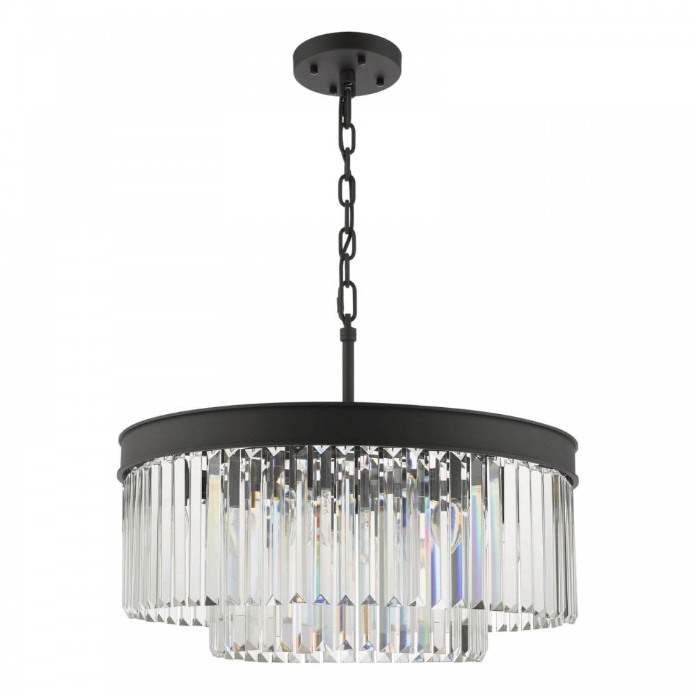 Celeus 6 Light Crystal Chandelier in Anthracite