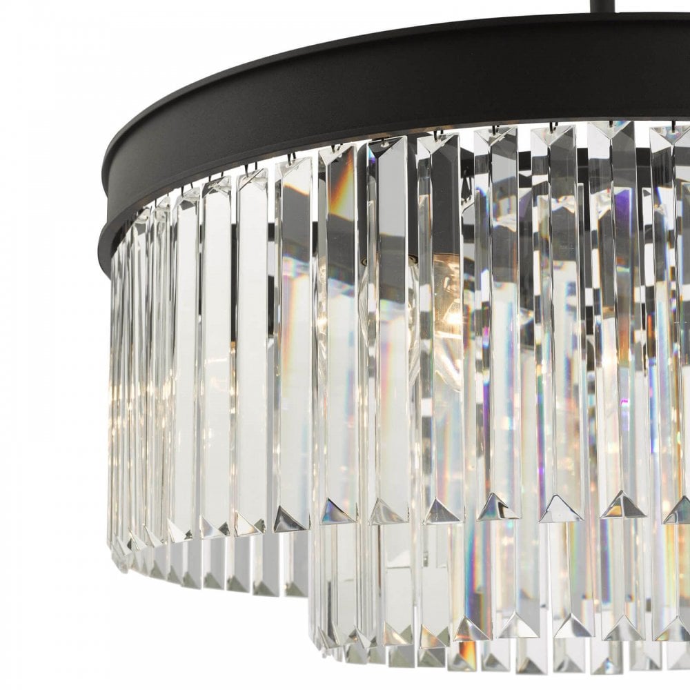 Celeus 6 Light Crystal Chandelier in Anthracite