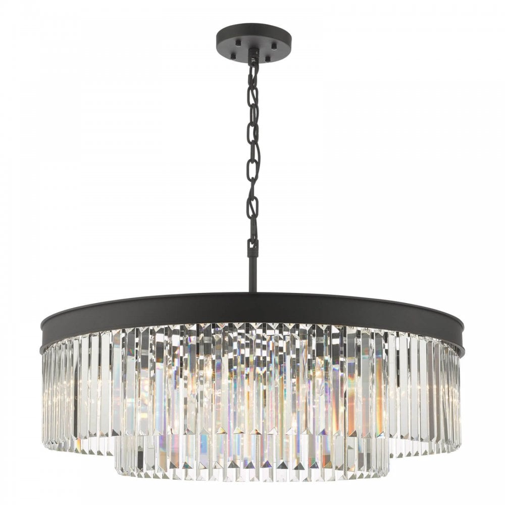 Celeus 8 Light Crystal Chandelier in Anthracite