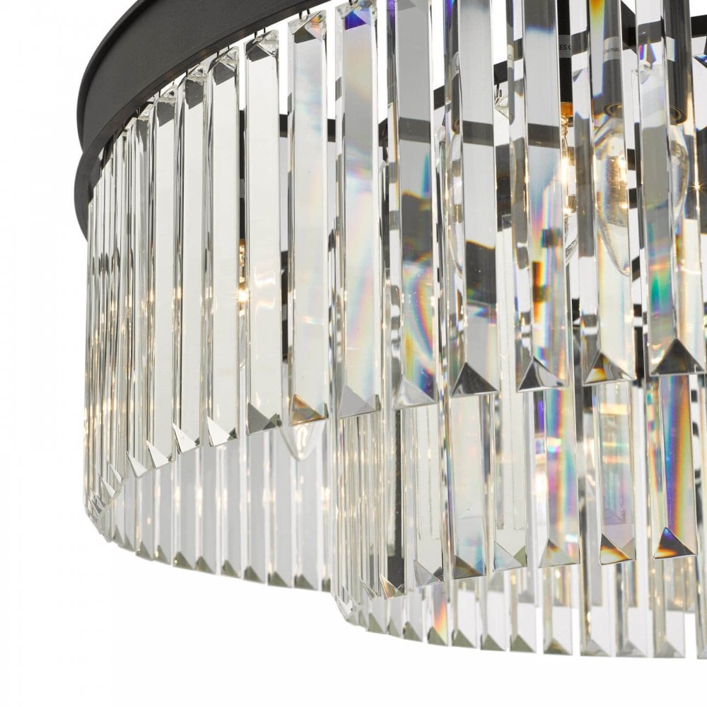 Celeus 8 Light Crystal Chandelier in Anthracite