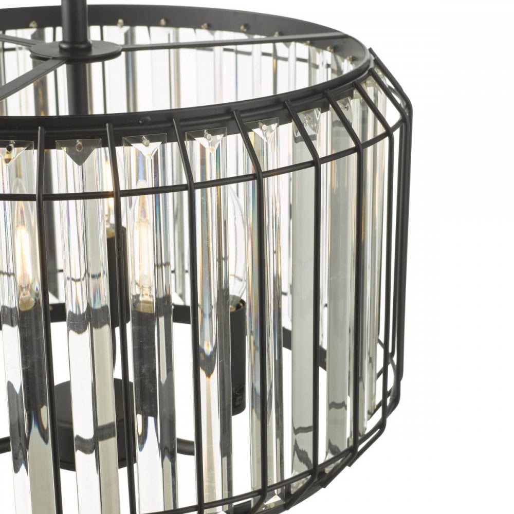 Naeva 3 Light Pendant in Satin Black Finish