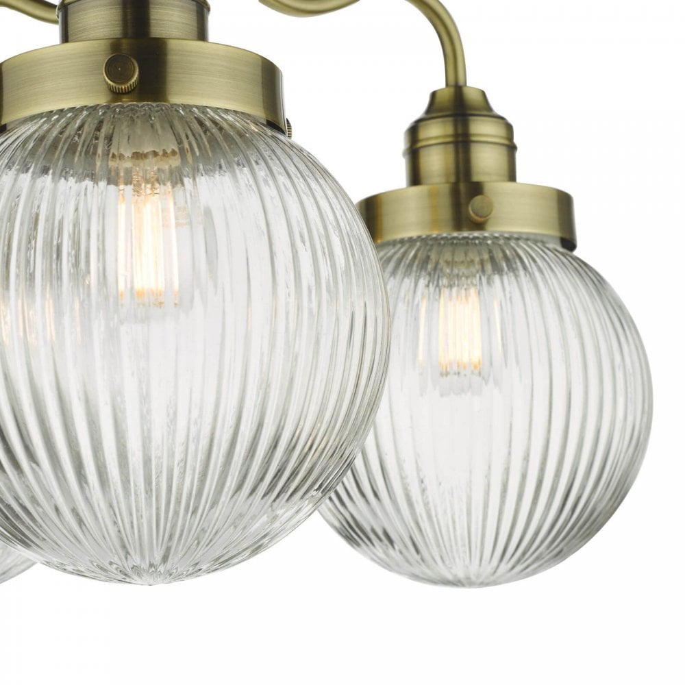 Tamara 3 Light Semi Flush in Antique Brass IP44