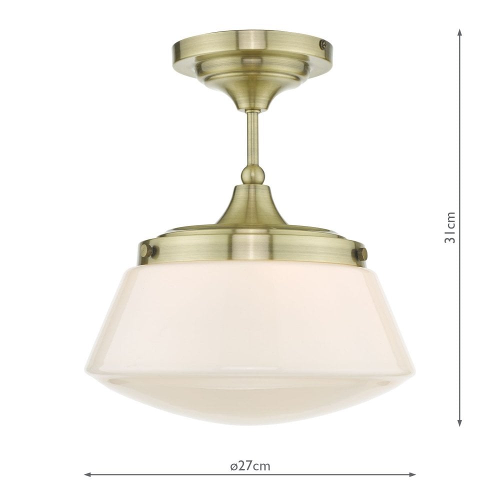 Caden Semi Flush Antique Brass