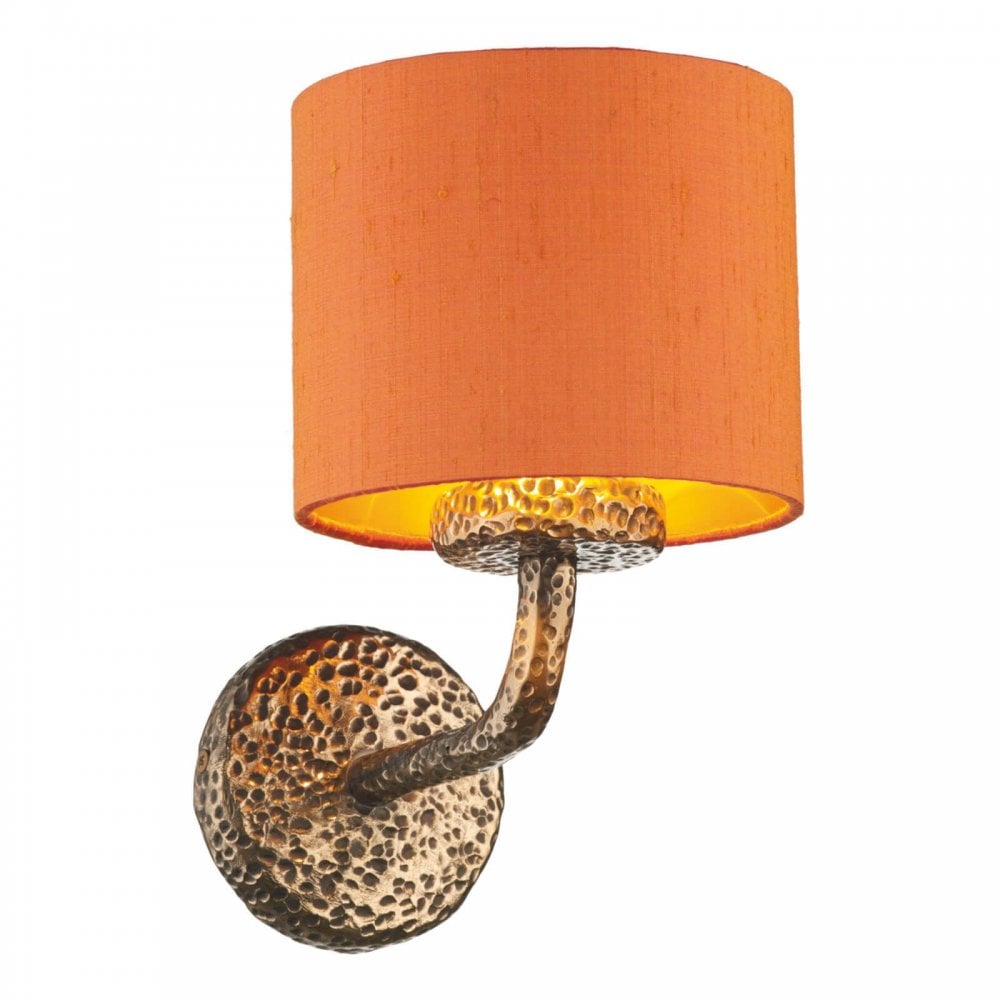 Sloane Pewter Single Wall Light with Bespoke Silk Shade