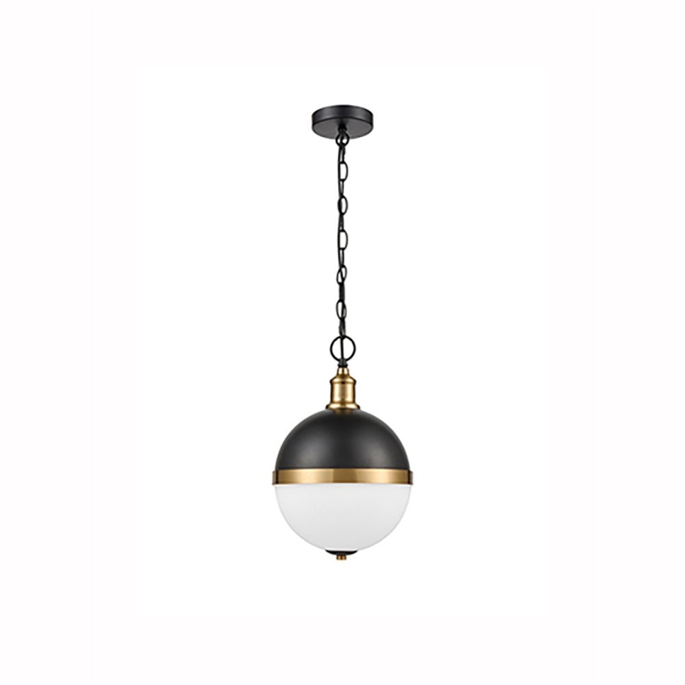 Hemisphere Small Black & Gold Ceiling Pendant