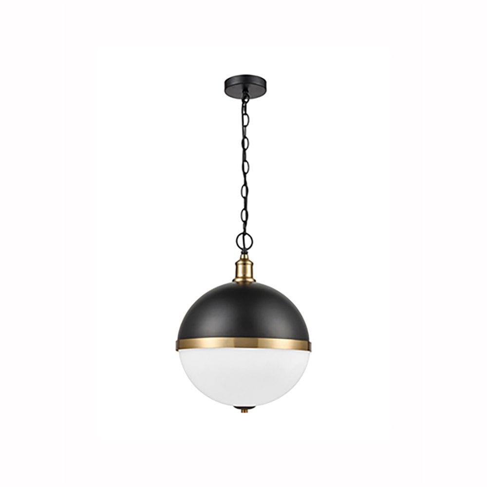 Hemisphere Large Black & Gold Ceiling Pendant