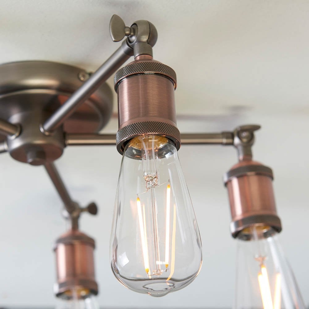Hal 5 Light Semi Flush in Copper Finish