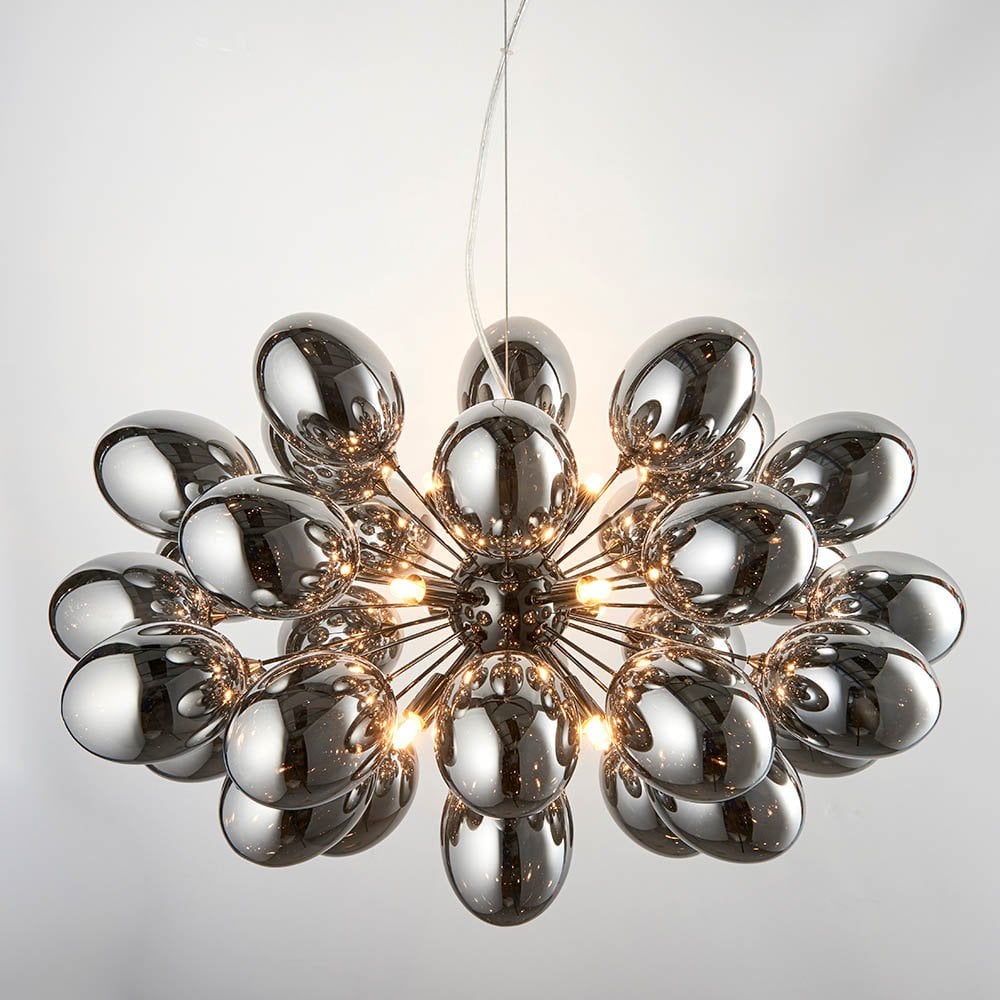 Infinity 8 Light Pendant with Electro Plated Glass Shades