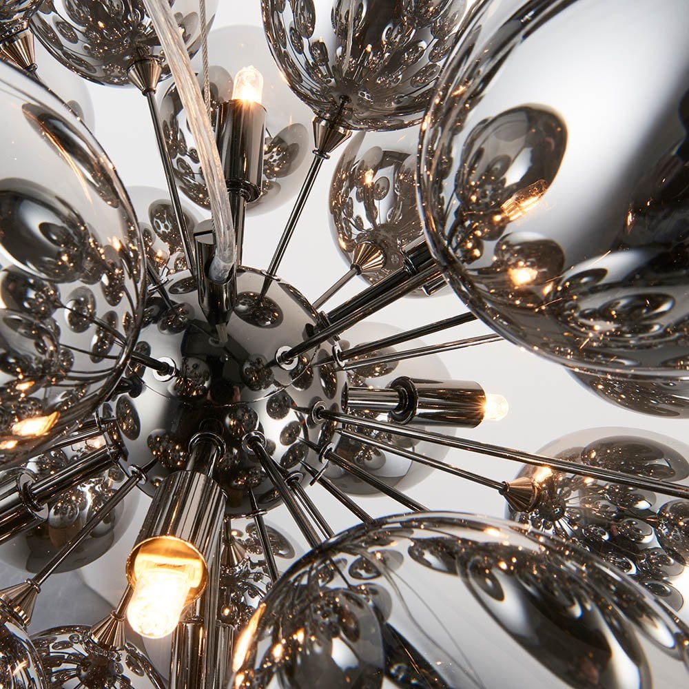 Infinity 8 Light Pendant with Electro Plated Glass Shades