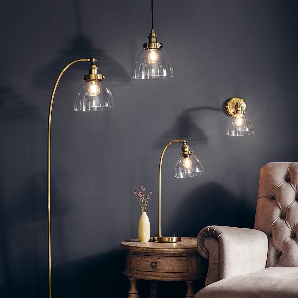 Hansen Table Lamp in Antique Brass